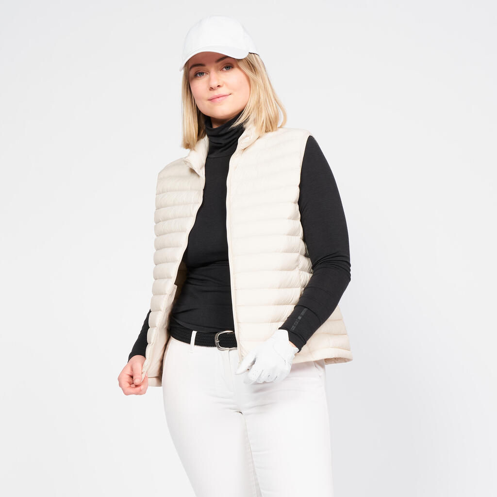 Women's Golf Sleeveless Down Jacket - MW500 Brown